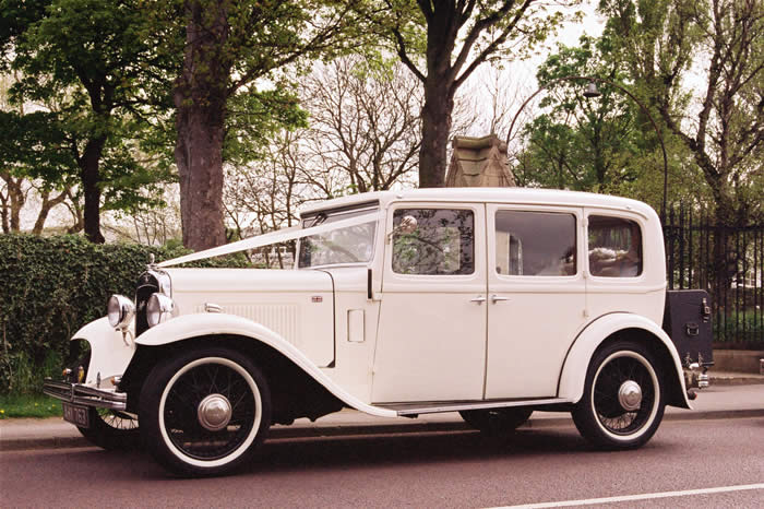 large vintage wedding car picture
