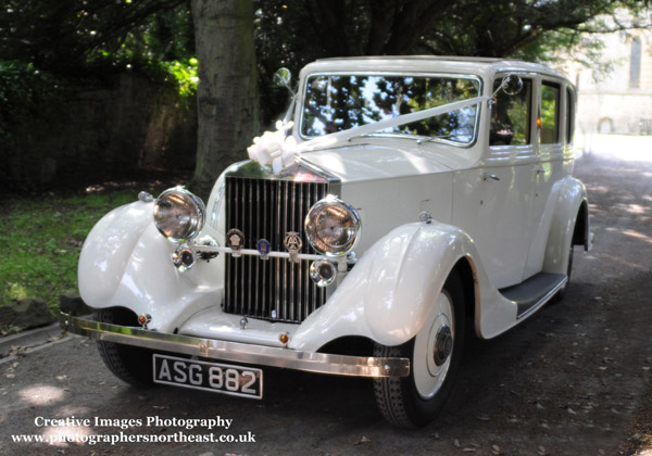 Vintage wedding car North East Front
