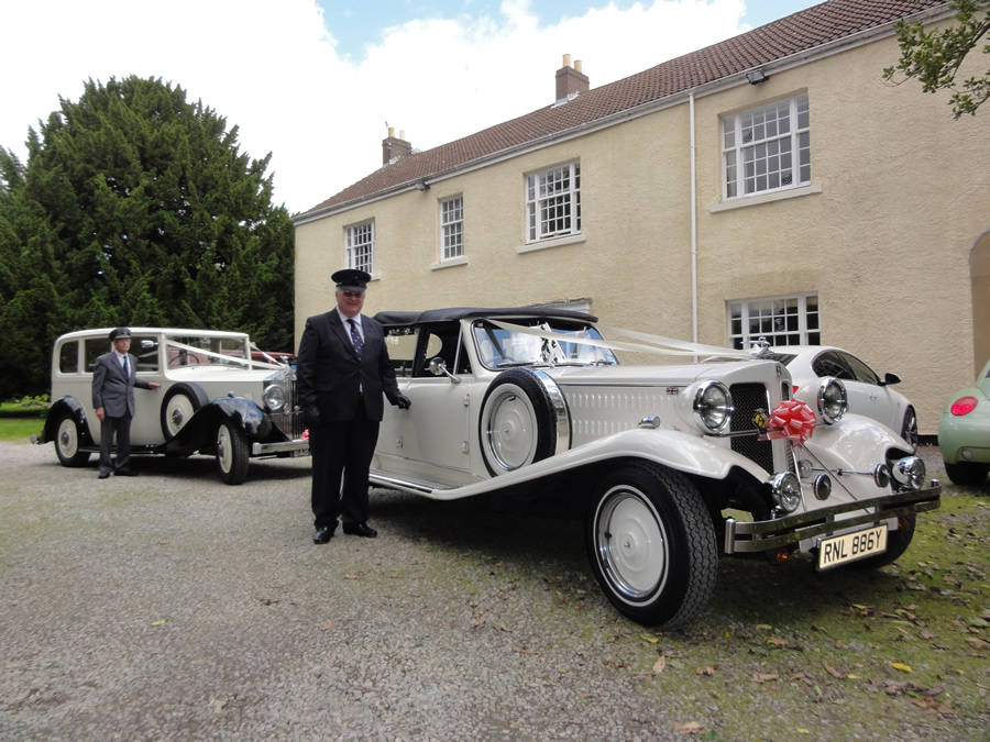 1933 style vintage wedding car with Rolls Royce Limo
