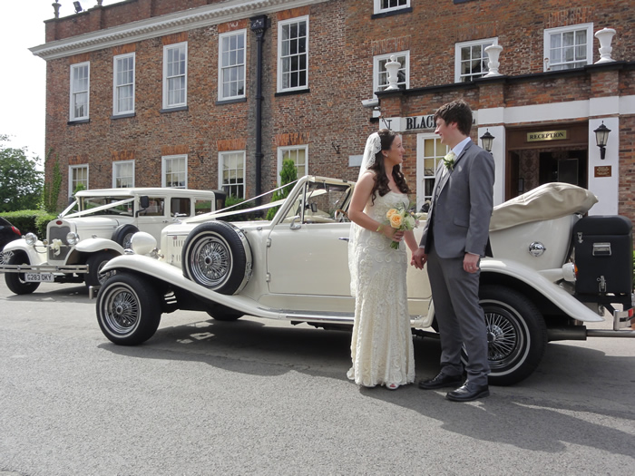 Blackhall wedding cars and couple