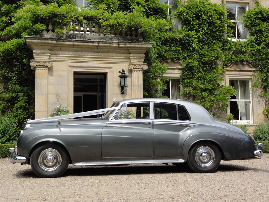 Side photo of the Bentley outside a Wedding Venue in Darlington